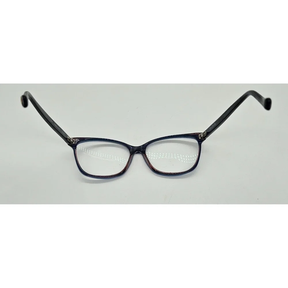 Vera Bradley Eyeglasses Frames Blue Floral Patterned Arms Womens Optical Glasses